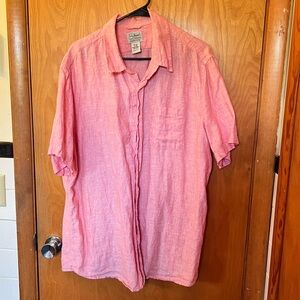 L.L. Bean Pink Casual Button Down Shirt Relaxed Fit